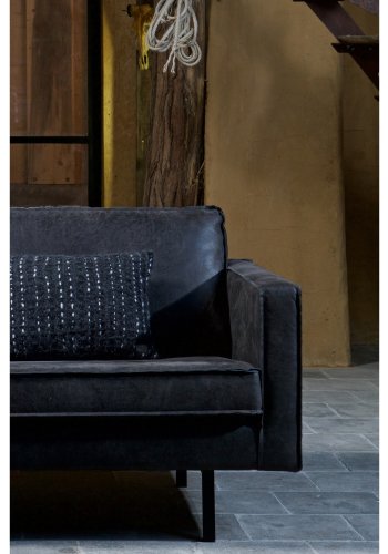 WOOOD Rodeo sofa, med venstre sjeselong - svart stoff