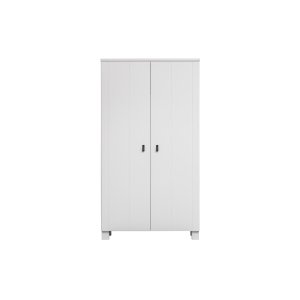 WOOOD Ties garderobeskab, m. 2 lger, 4 hylder og 1 bjlestang - hvid fyrretr og melamin