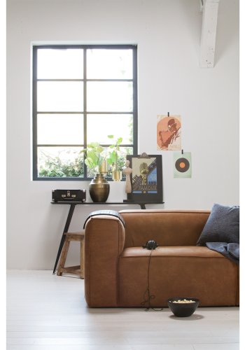 WOOOD Bean 3,5-manns sofa - cognac skinnfiber/polyester