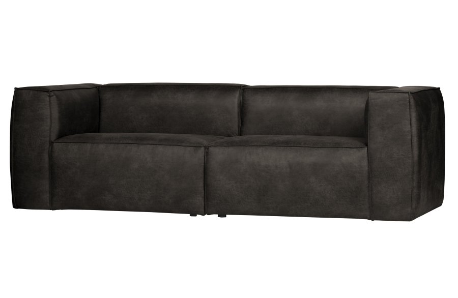 WOOOD Bean 3,5 seter sofa - svart skinnfiber/polyester