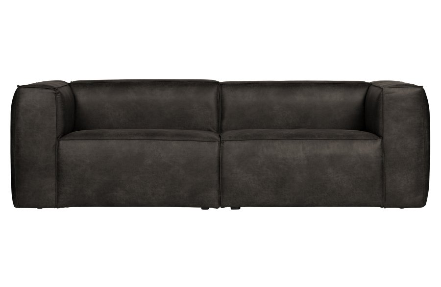 WOOOD Bean 3,5 seter sofa - svart skinnfiber/polyester