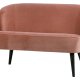 WOOOD Sara liten sofa - gammelrosa polyesterflyel og tre