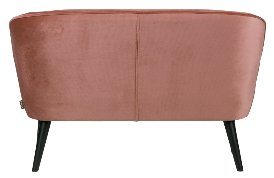 WOOOD Sara liten sofa - gammelrosa polyesterflyel og tre