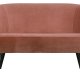 WOOOD Sara liten sofa - gammelrosa polyesterflyel og tre