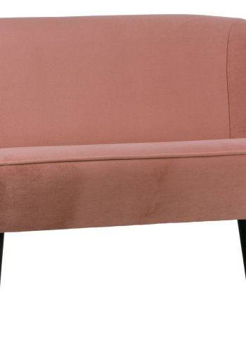 WOOOD Sara liten sofa - gammelrosa polyesterflyel og tre