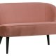 WOOOD Sara liten sofa - gammelrosa polyesterflyel og tre