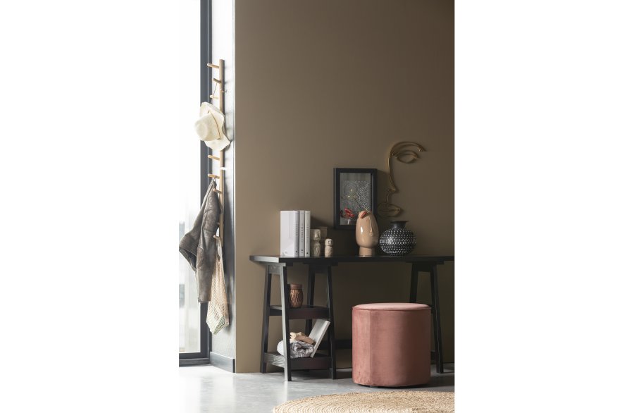 WOOOD Sara hy puff, rund - gammelrosa polyesterflyel (46)