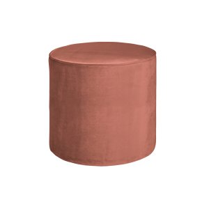 WOOOD Sara hj puf, rund - gammel rosa polyester fljl (46)