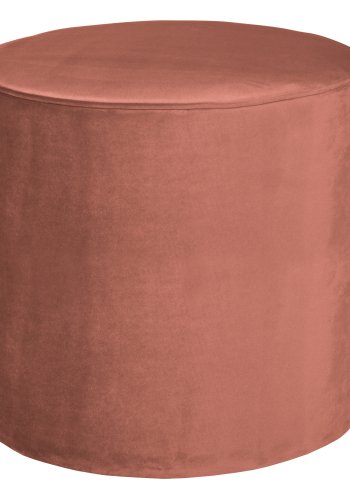 WOOOD Sara hy puff, rund - gammelrosa polyesterflyel (46)