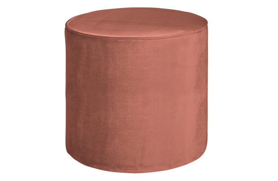 WOOOD Sara hy puff, rund - gammelrosa polyesterflyel (46)