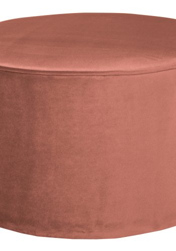 WOOOD Sara lav puff, rund - gammelrosa polyesterflyel (60)