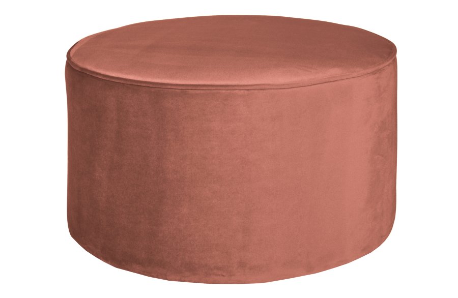 WOOOD Sara lav puff, rund - gammelrosa polyesterflyel (60)