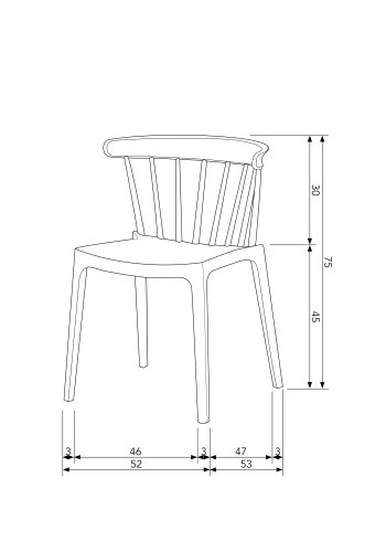 WOOOD Bliss spisebordstol, stablebar - armygrnn plast