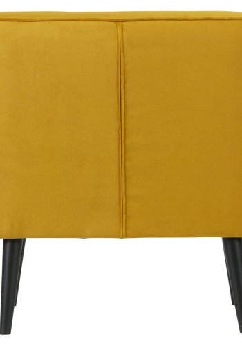 WOOOD Rocco lenestol - oker polyesterflyel og svart bketre