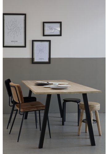 WOOOD Tablo Et bordben til spisebord - matt sort metall