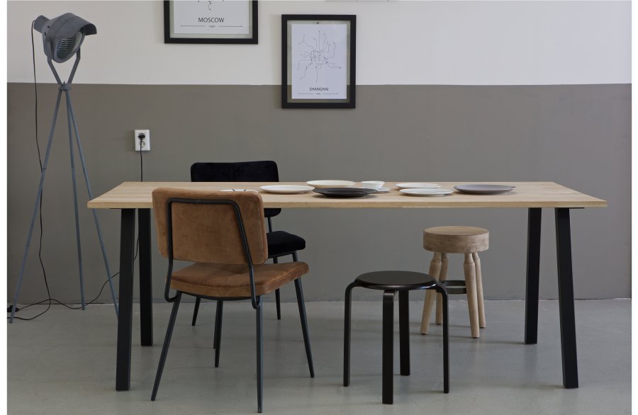 WOOOD Tablo Et bordben til spisebord - matt sort metall