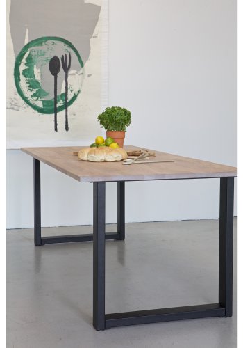 WOOOD Tablo Maastricht bordben med U-form for spisebord - matt sort metall