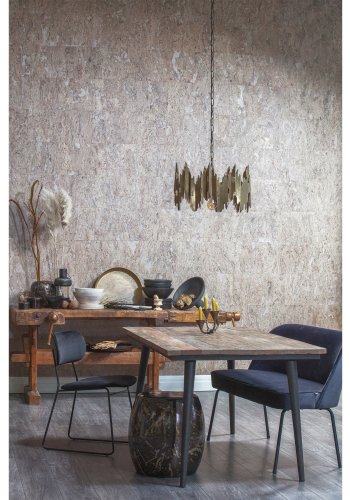 WOOOD Collection spisebord, rektangulrt - naturlig gjenvunnet almetre og rustsvart jern (180x90)