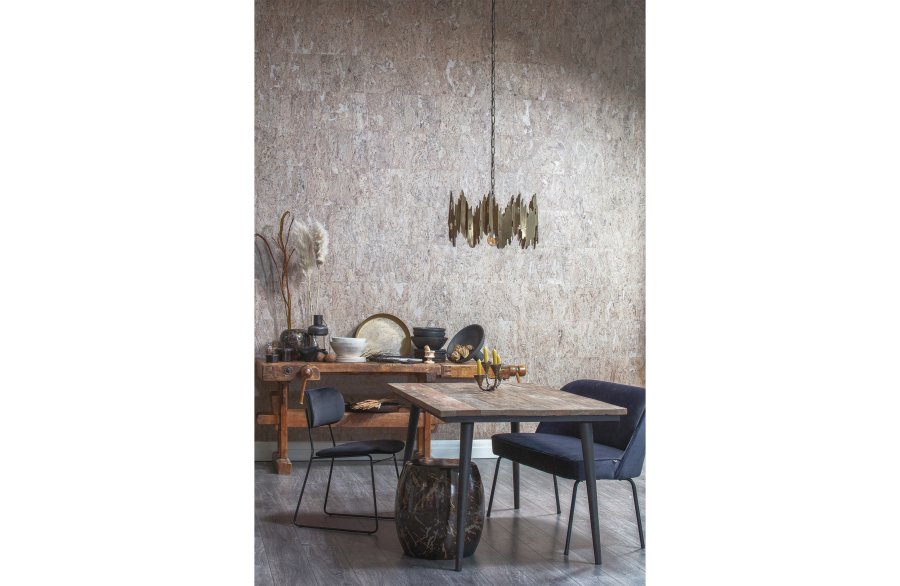 WOOOD Collection spisebord, rektangulrt - naturlig gjenvunnet almetre og rustsvart jern (180x90)