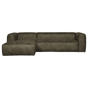 WOOOD Bean hjrnesofa, venstre - army grn lderfiber/polyester