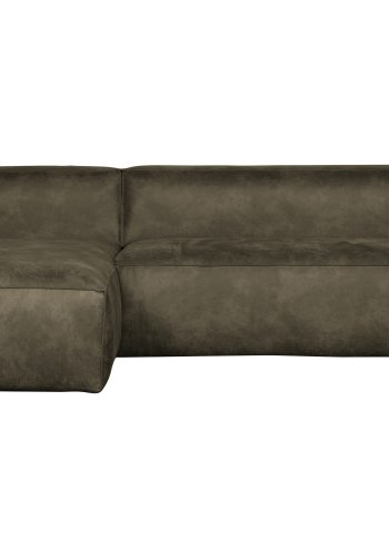 WOOOD Bean hjrnesofa, venstre - armygrnn skinnfiber/polyester