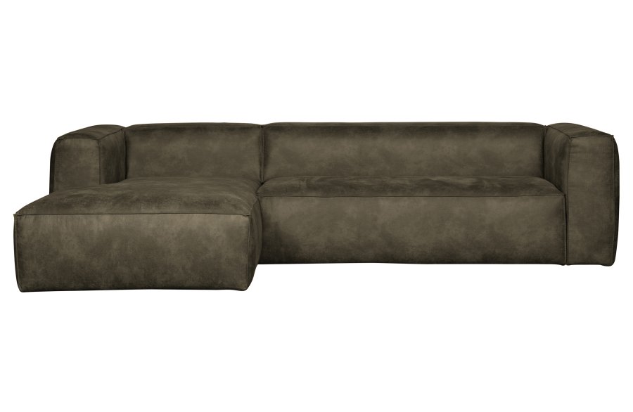 WOOOD Bean hjrnesofa, venstre - armygrnn skinnfiber/polyester