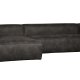 WOOOD Bean hjrnesofa, venstre - svart skinnfiber/polyester