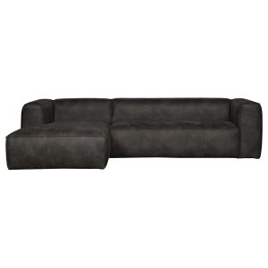 WOOOD Bean hjrnesofa, venstre - sort lderfiber/polyester
