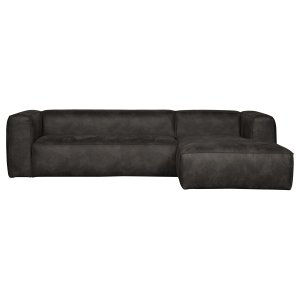 WOOOD Bean hjrnesofa, hjre - sort lderfiber/polyester