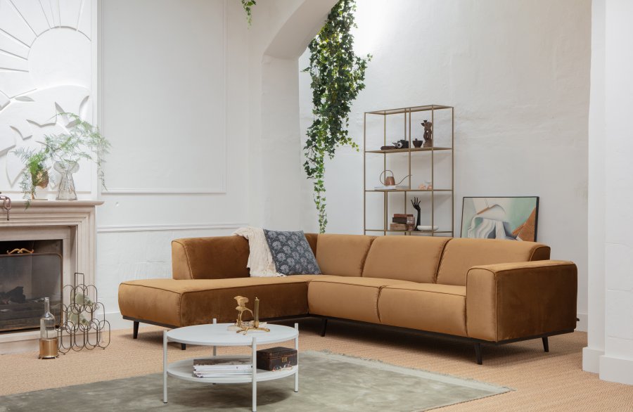 WOOOD Statement hjrnesofa, venstre - honninggul flyel