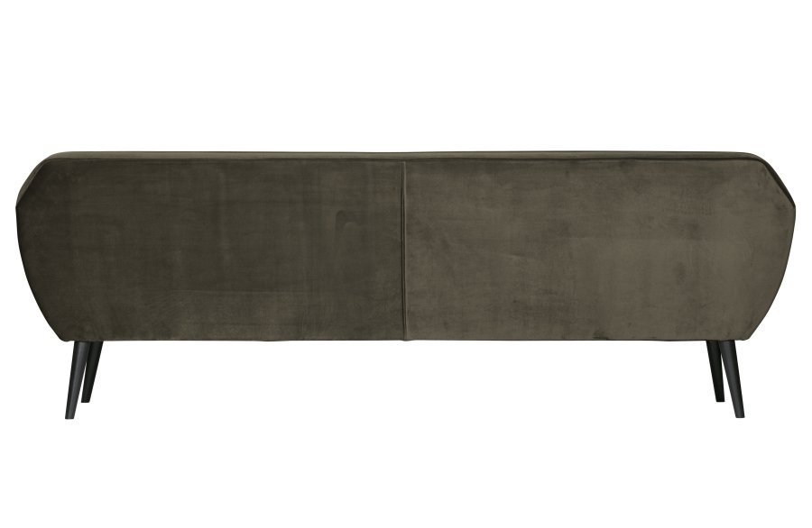 WOOOD Rocco XL sofa - varm grnn polyesterflyel og svart bketre