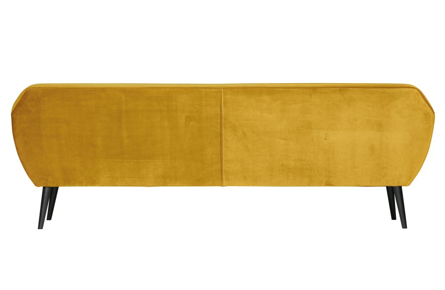 WOOOD Rocco XL sofa - oker polyesterflyel og svart bketre