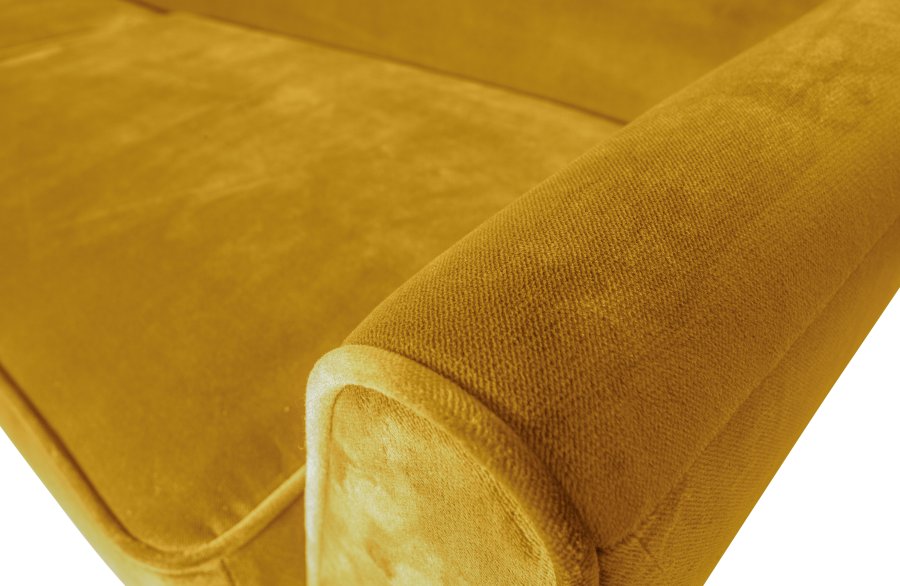 WOOOD Rocco XL sofa - oker polyesterflyel og svart bketre