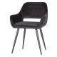 WOOOD Jelle spisebordstol, med armlener - svart polyesterflyel og sort stl