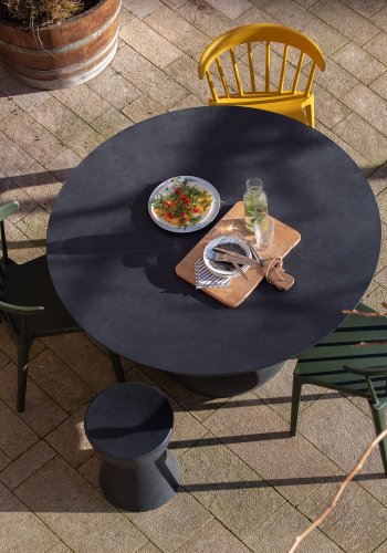 WOOOD Dover krakk, rund - antrasittgr fiberleire (35)