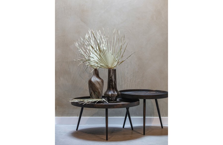 WOOOD Collection sidebord, rundt - sinkmetall kryssfiner og antikk gullmetall (76)