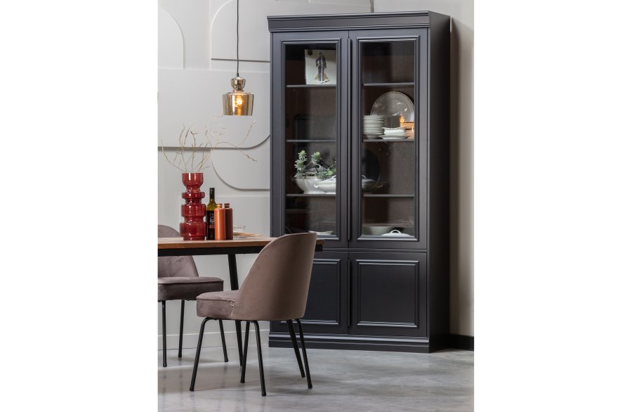 WOOOD Rhombic spisebord, rektangulrt - naturlig resirkulert teak og svart jern (180x90)