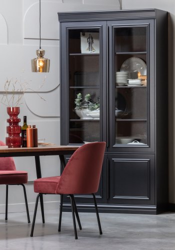 WOOOD Rhombic spisebord, rektangulrt - naturlig resirkulert teak og svart jern (220x90)