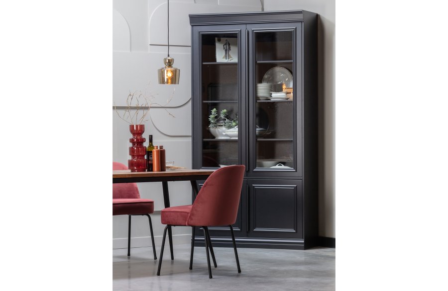 WOOOD Rhombic spisebord, rektangulrt - naturlig resirkulert teak og svart jern (220x90)