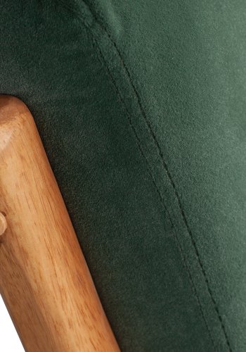 WOOOD Mark lnestol, m. pude - grn polyester fljl og natur gummitr