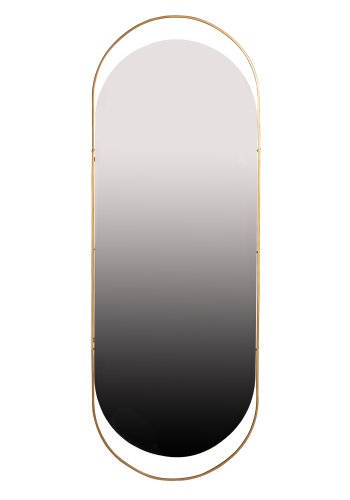 WOOOD Sanou veggspeil, XL, oval - speilglass og antikk messingjern (168x60)