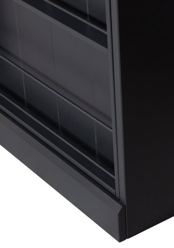 WOOOD EXCLUSIVE Swing skyvedrsskap, m. 9 rom og 2 skuffer - matt sort furu