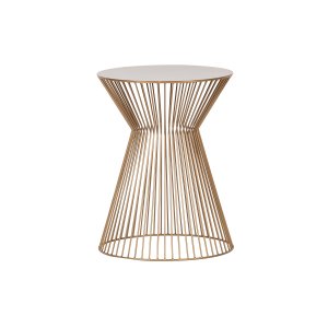 WOOOD Suus sidobord, runt - guldmetall (35)