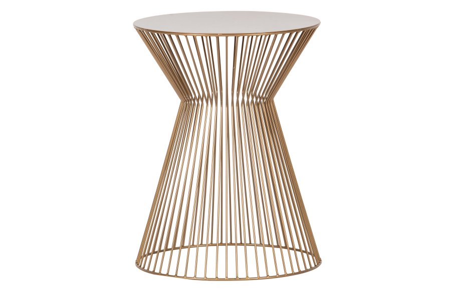 WOOOD Suus sidebord, rundt - gullmetall (35)