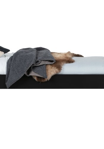 WOOOD Mees juniorsengeramme, med lamellbunn - sort stl (200x90)