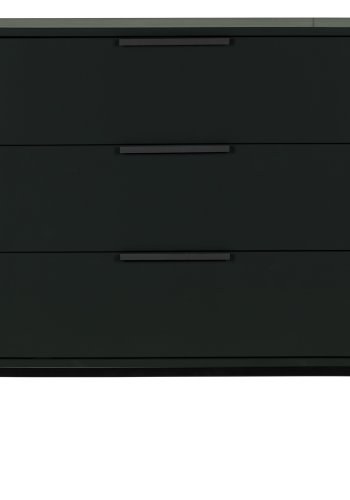 WOOOD Adam kommode, m. 3 skuffer - sort furu og stl