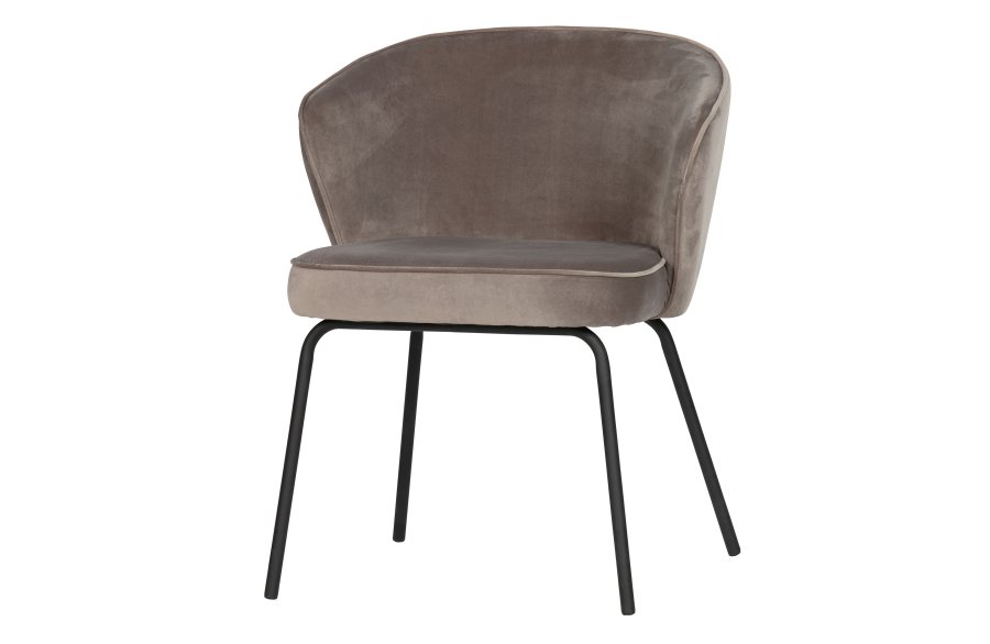 WOOOD Admit spisebordstol - khaki flyelspolyester og svart metall