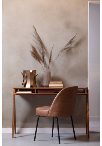 WOOOD Vogue spisebordstol - konjakkstoff og sort metall