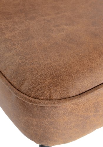 WOOOD Vogue spisebordstol - konjakkstoff og sort metall