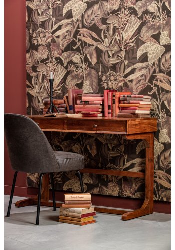 WOOOD Vogue spisebordstol - svart stoff og svart metall